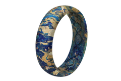 Blue Swirl Thin Ring