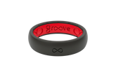 Solid Midnight Black & Raspberry Red Thin Ring