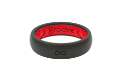 Solid Midnight Black & Raspberry Red Thin Ring