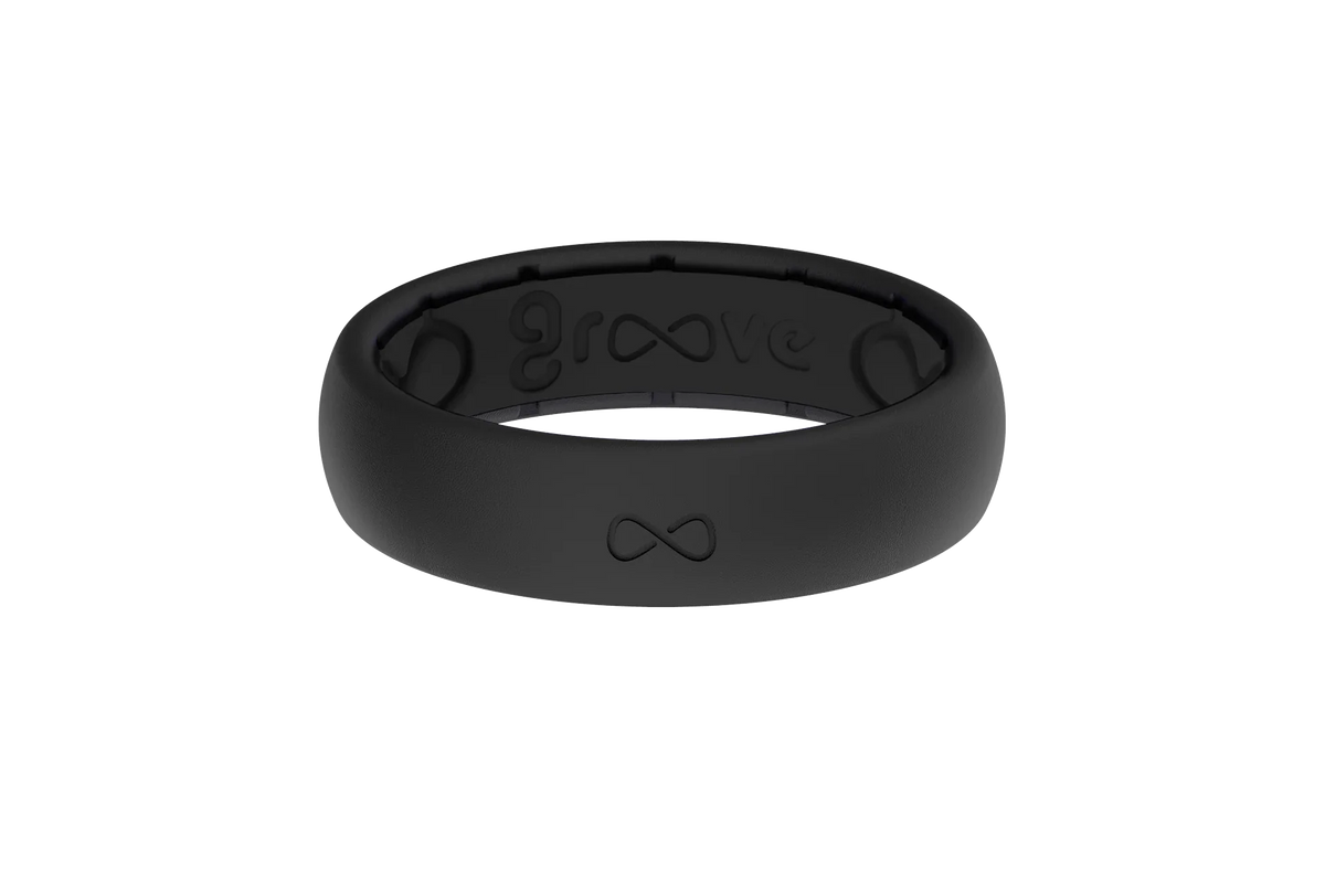 Solid Midnight Black Thin Ring