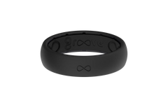 Solid Midnight Black Thin Ring