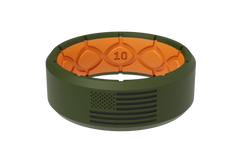 Edge Hero - America Moss Green & Black Flag Ring